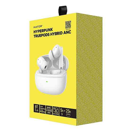 Bluetooth-Гарнітура Hator Hyреrpunk Truepods Hybrid ANC White (HTA432) Харьков