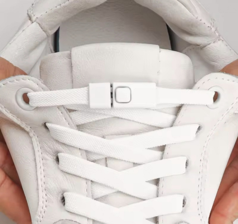 Еластичні шнурки без зав'язок з металевими застібками в колір Білий Смела - изображение 2