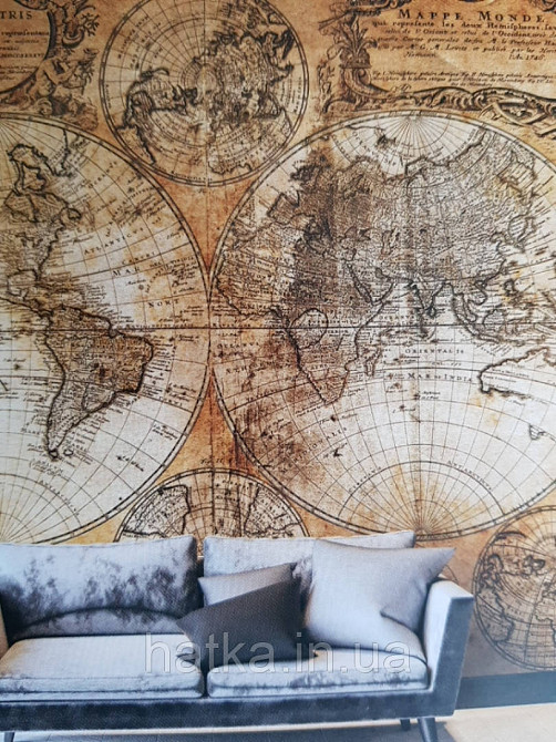 Шпалери вінілові на флізелін карта світу Київ - фото 3