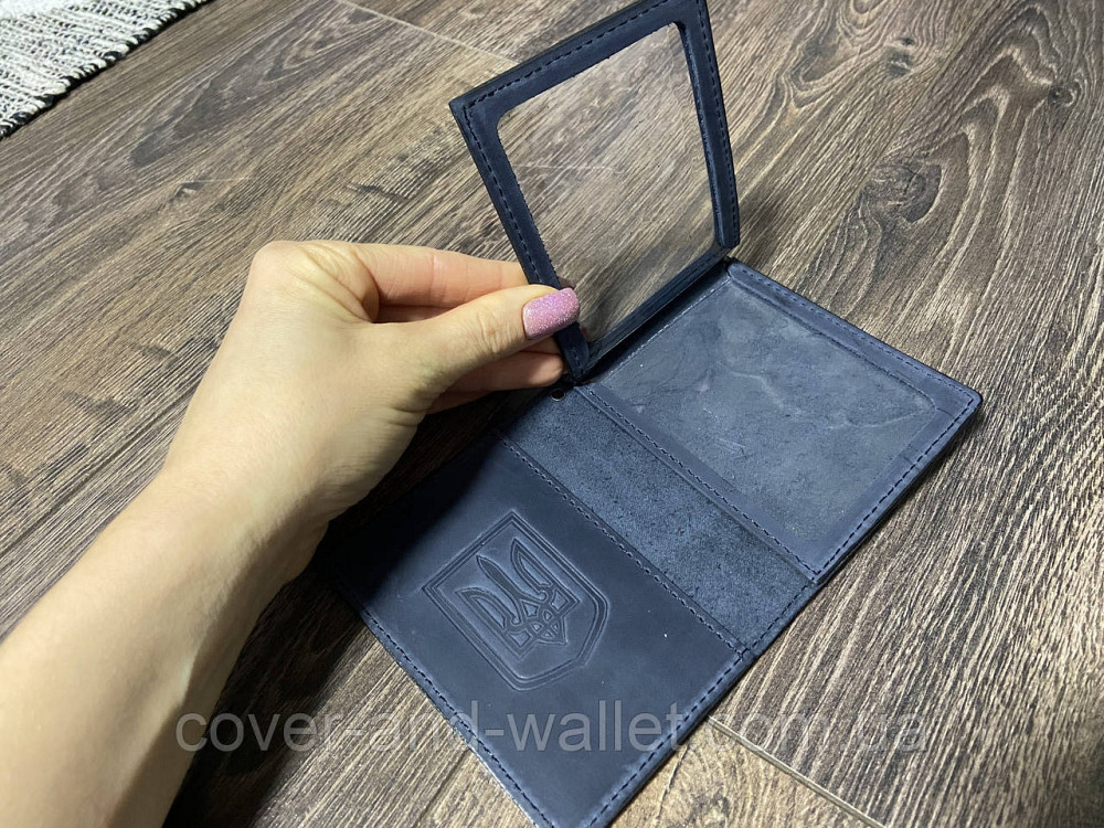 Шкіряна обкладинка Верховна Рада України синього кольору Київ - фото 4