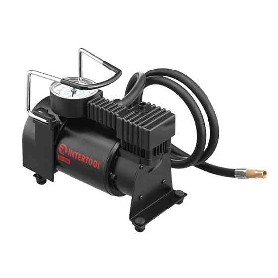 Компресор автомобільний INTERTOOL AC-0004, 12 В, 14 А, циліндр 30 мм, макс. 7 бар, шланг 1 м легкий і функціональний Львів