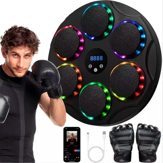 Інтерактивна боксерська гра TS-5556 розумна панель для ударів з RGB, музикою та 9 режимами тренувань спорт Одеса