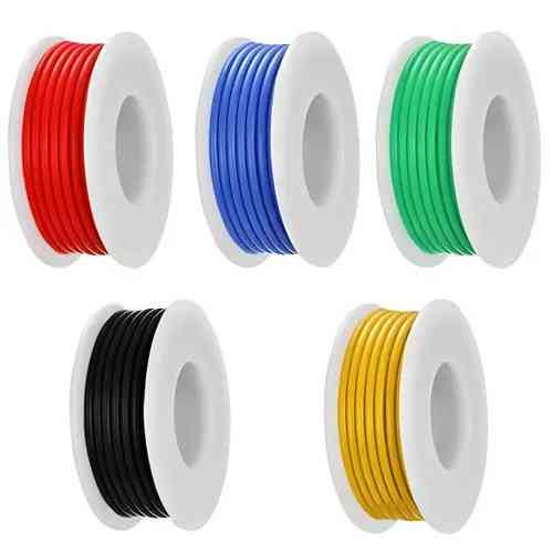 Набор проводов в силиконовой оплетке 1жила 26AWG 5цветов по 10м луженая медь Киев