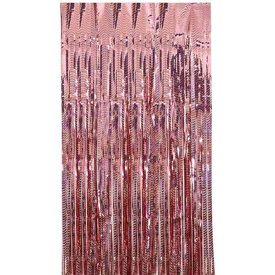 Дождик для фотозоны с блестящей голограммой 2 м на 1 м розовое золото Киев