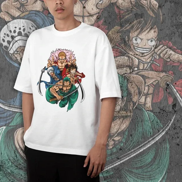 Футболка мужская с принтом Ван Пис Луффі, Зоро, Трафальгард, Дофламінго Размер 48 Anime0170 Днепр - изображение 4