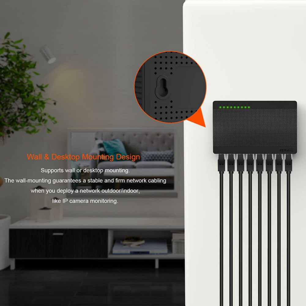 Комутатор (світч) Tenda SG108 (Чорний, 8 LAN портів 10/100/1000 Мбіт/с) Николаев - изображение 7