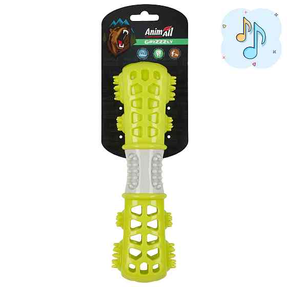 Іграшка AnimAll GrizZzly мультифункціональна кісточка для собак, 24.4×7.3×5.1 см, зелено-сіра Київ