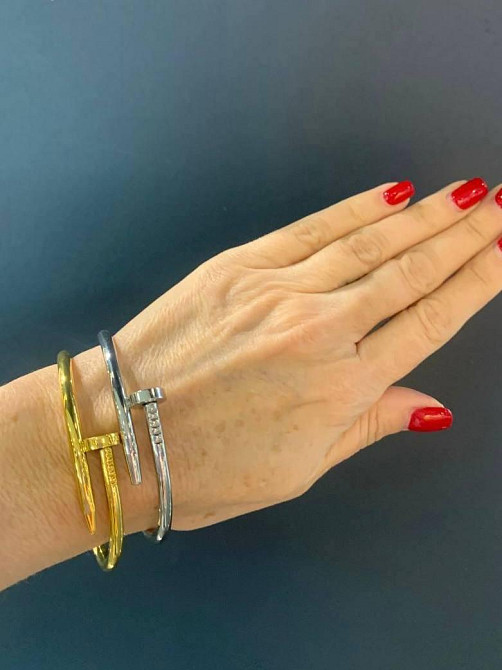 Cartier браслет цвях  |  Покриття білим золотом  |  З цирками на шляпці  |  Стильна класика Одеса - фото 10