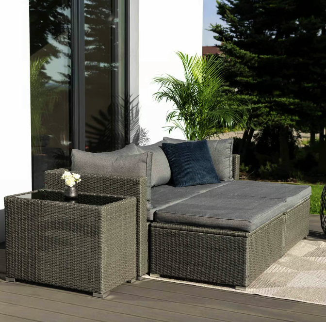 Комплект садових меблів для тераси двору балкона набір столу та стільців для відпочинку Di Volio Alzano сірий Київ - фото 7