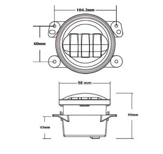 Протитуманні фари LED Dodge Jeep Chrysler 4 дюйми 100мм Харків