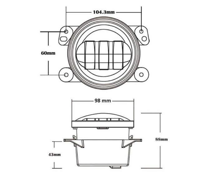 Протитуманні фари LED Dodge Jeep Chrysler 4 дюйми 100мм Харків - фото 5