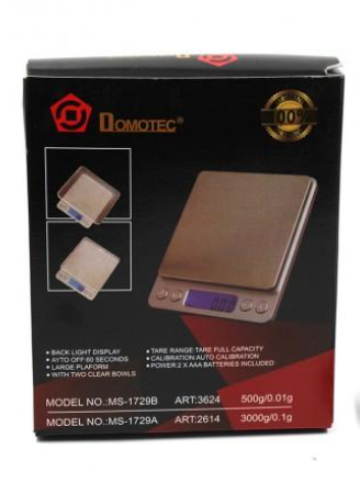 Ваги ювелірні Domotec MS-1729B BIG 500г/0.01г 3624 Київ