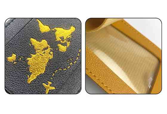 Обложка для паспорта с дорожной биркой для багажа, чехол для удостоверения,паспорта, билетов дорожная, серый Каменец-Подольский