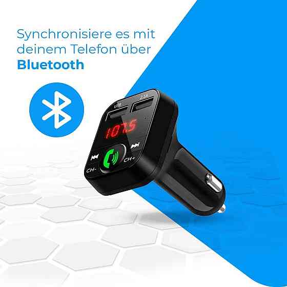 FM-трансмиттер для авто NK FM2102 Bluetooth V5.0 Hands-Free микрофон два USB QC 2.1A 12/24V Киев