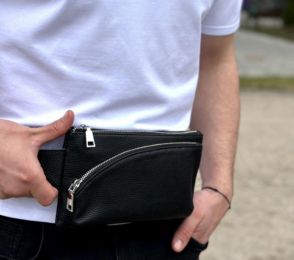 Поясна бананка унісекс 14х25х8, сумка конверт для телефону та документів TD-54928 чорна Київ - фото 6