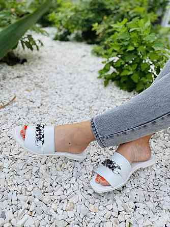 LaDi Шльопанці жіночі LaDi Цепи білі (літо, шкіра натуральна) (4592) Коломыя