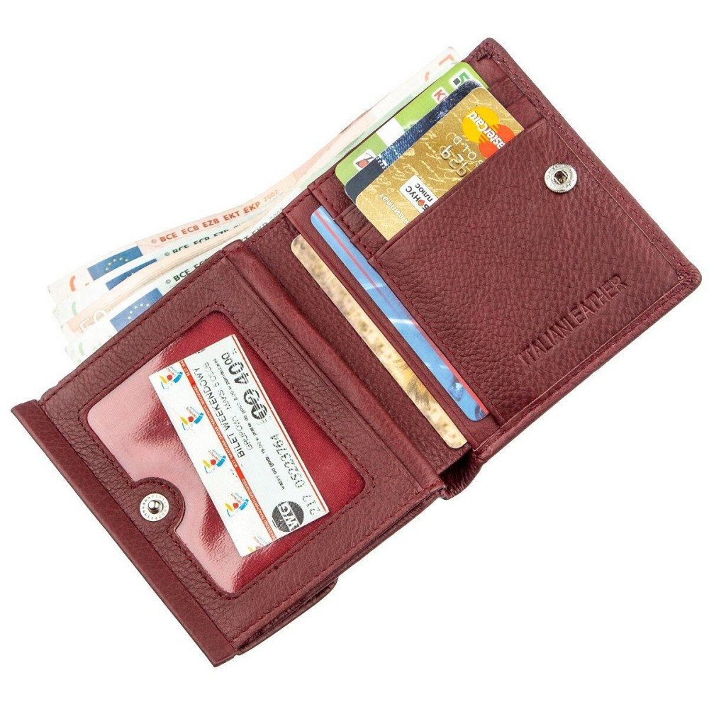 Невеликий жіночий гаманець з монетницьою ST Leather 18920 Бордовий Київ - фото 5