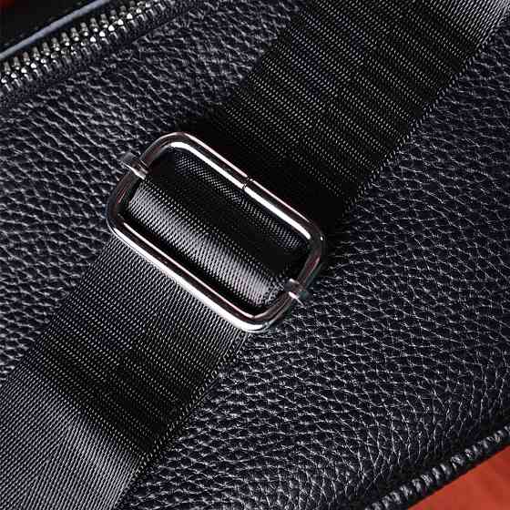 Кожаная женская сумка через плечо с необычным бегунком брелком Черная (Vintage) Киев