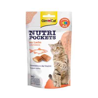 Ласощі для котів GimCat Nutri Pockets Лосось + Омега 3+6 60 г (4002064400730/4002064419299) Вінниця