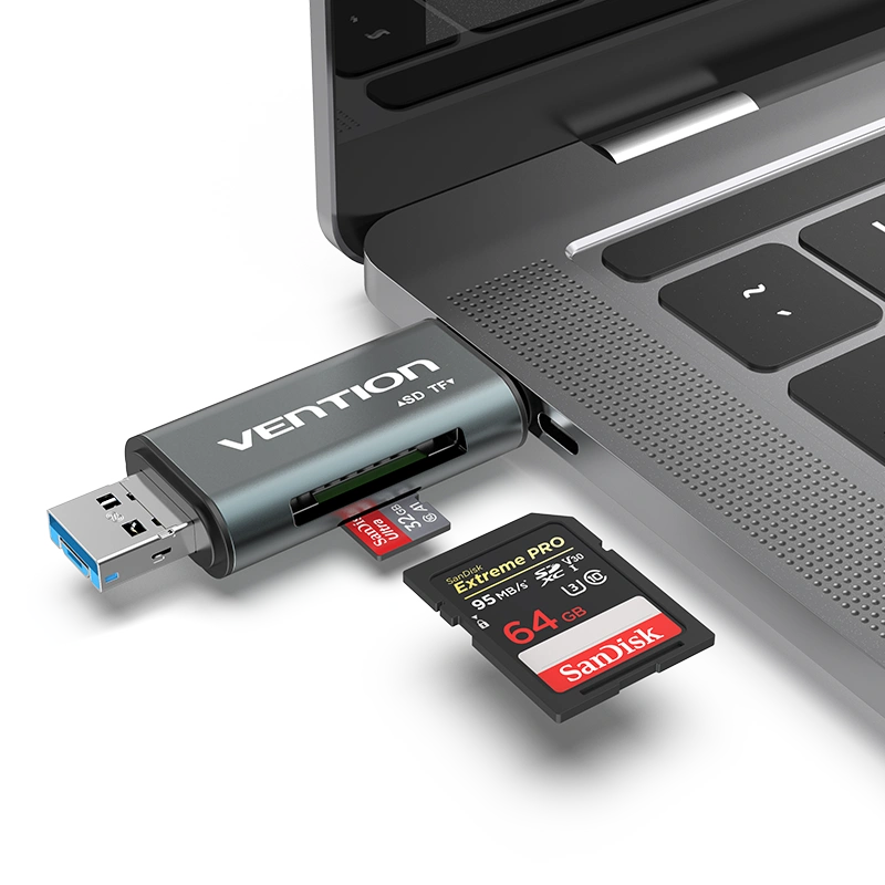 Кардридер Vention USB3.0 Multi-function Card Reader Gray Metal Type (CCHH0) Одесса - изображение 9