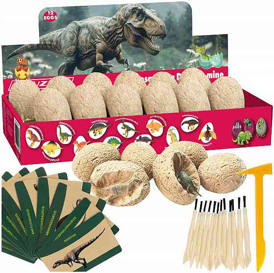 Детский набор из 12 яиц динозавров для раскопок с аксессуарами Kruzzel (24982) Нововолынск