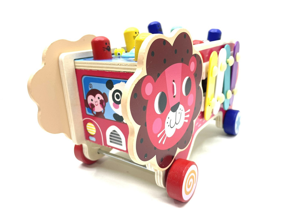 Ігровий центр 4FUN Game Club Wood ксилофон магнітна рибалка стукачка шестерні Лев Червоний (55202) Чернігів - фото 8