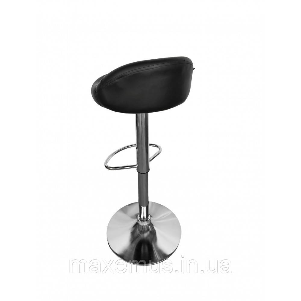 Барный стул для барной стойки с спинкой круглый на кухню кресло барное высокое экокожа B-075 черный Львов - изображение 5