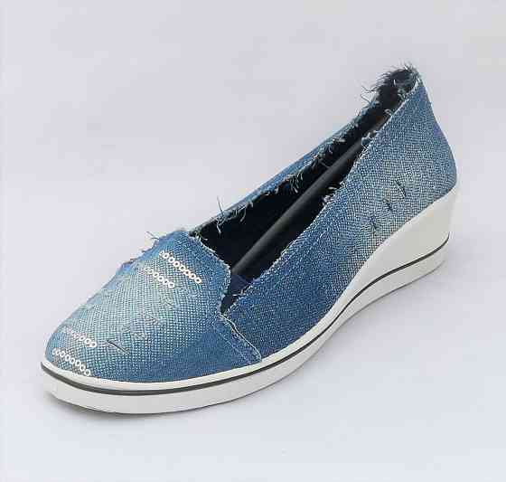 . Жіночі Мокасини Балетки на Танкетці Блакитні Джинсові Сині (розміри: 36,37,38,39,40) Дніпро