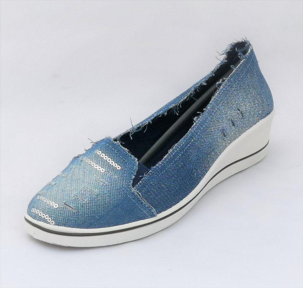. Жіночі Мокасини Балетки на Танкетці Блакитні Джинсові Сині (розміри: 36,37,38,39,40) Дніпро - фото 6