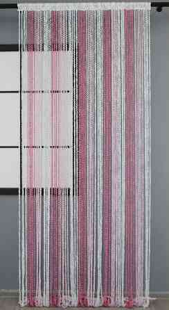 Штори-нитки спіраль з люрексом Білий з малиново-рожевим 300х300см 1 шт (61-057) Київ