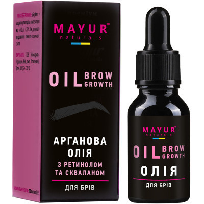 Масло для бровей и ресниц Mayur Oil Brow Growth Аргановое с ретинолом и скваланом 10 мл (4820230953091) Винница - изображение 1