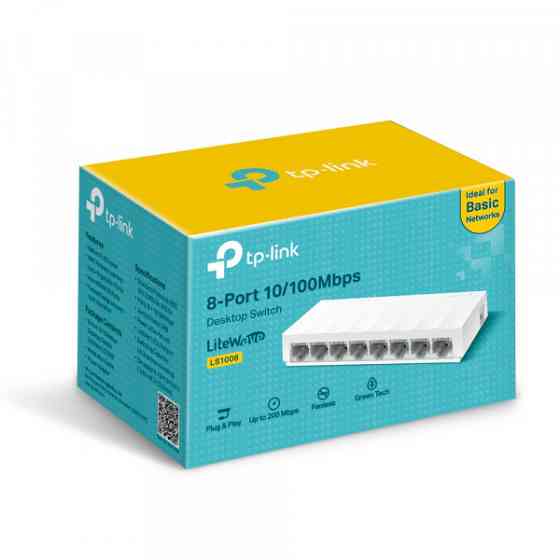 Комутатор TP-Link LiteWave LS1008 8xFE некерований, настільний (LS1008) Киев