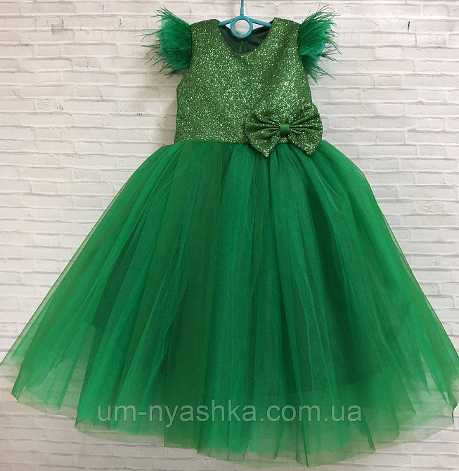 Зелену сукню з блискітками сукні Весни Квіточки, Ялинки царівни Жаби Кривий Ріг - фото 1