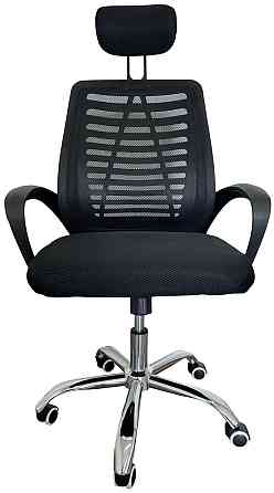 Офисное кресло руководителя Tehforward Miami хром Tilt Черный Киев