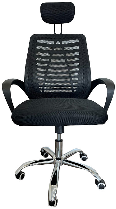 Офисное кресло руководителя Tehforward Miami хром Tilt Черный Киев - изображение 2