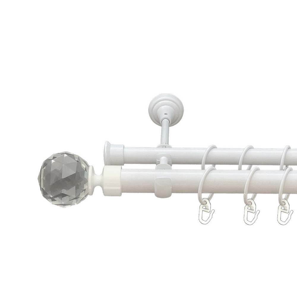 Карниз Orvit Люміера металевий дворядний відкритий Арктіс 25\19 мм 240 см (00-00010348) Львов - изображение 1