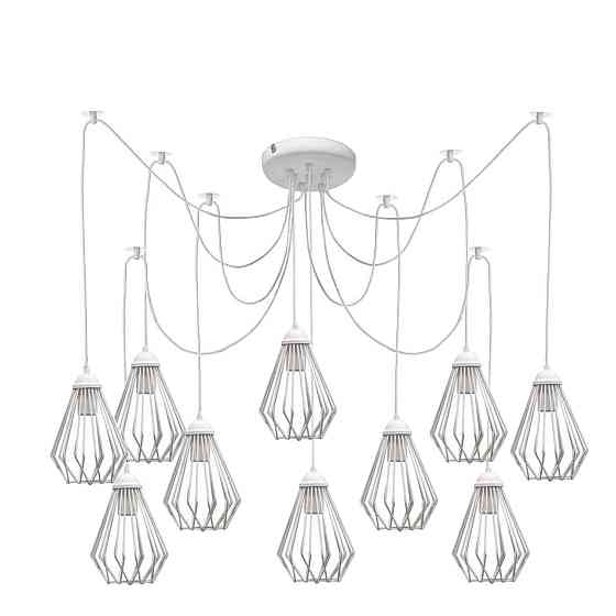 Подвесная люстра под старину паук белая 10 ламп Silvia NL 05371-10 W Одесса