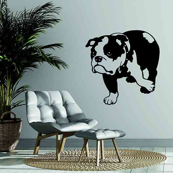 Декоративне настінне Панно «Бульдог», Декор на стіну 70*70 см, Чорний Київ
