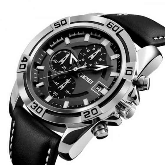 Мужские часы Skmei 9156 Avalon Черные с серебристым Киев