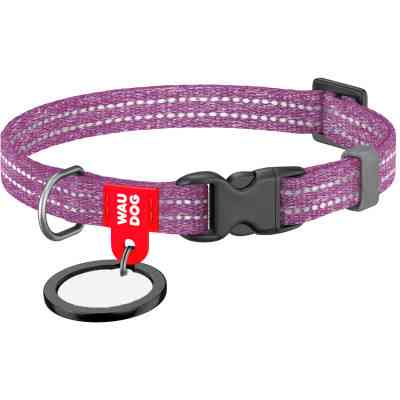 Нашийник для тварин WAUDOG Re-cotton з QR паспортом для котів та дрібних порід собак XS фіолетовий (16409) Вінниця