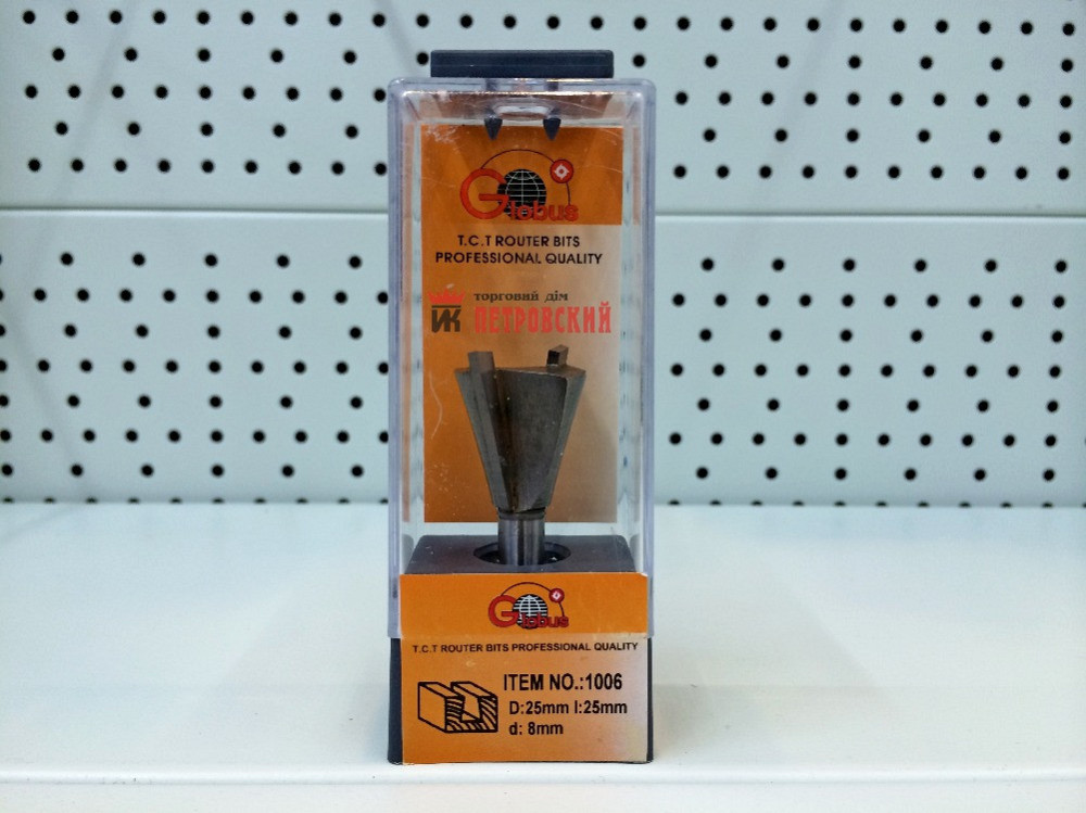 Фреза ГЛОБУС 1006 D25 пазовая ласточкин хвост Коломыя - изображение 2