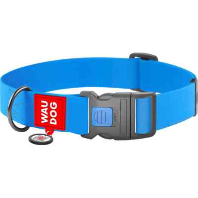 Ошейник для животных WAUDOG Waterproof с QR паспортом пластиковый фастекс XXL голубой (25112) Винница
