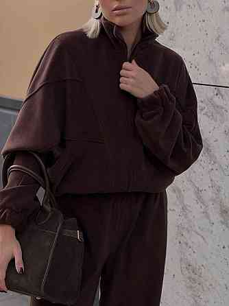 Жіночий стильний теплий флісовий костюм-двійка, двосторонній фліс-полос, 42/44 Одеса