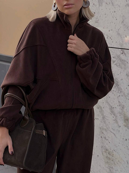 Жіночий стильний теплий флісовий костюм-двійка, двосторонній фліс-полос, 42/44 Одеса - фото 2