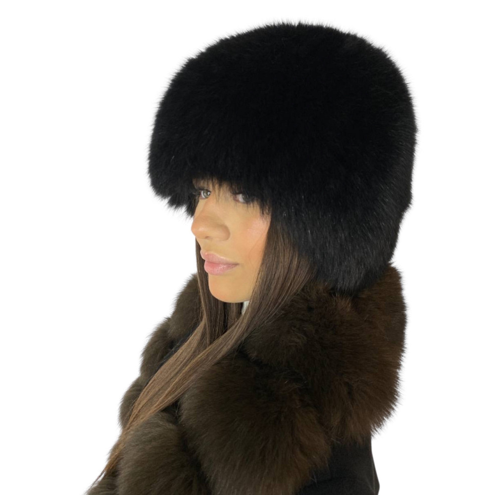 Шапка меховая женская песцовая сноп Анастасия Черный Харьков - изображение 9