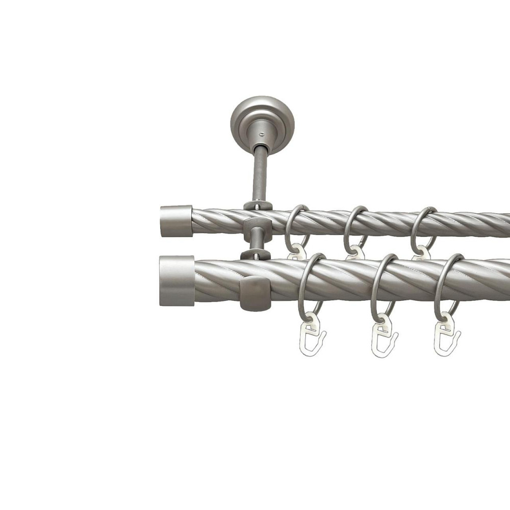 Карниз Orvit Заглушка металевий дворядний відкритий скручена труба кільце металеве Сатин 25\16 мм 240 см (00-00026155) Львів - фото 1