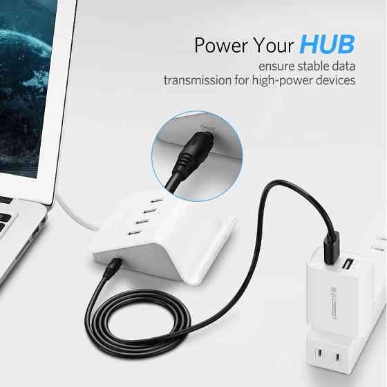 Кабель Ugreen USB 2.0 DC 3.5x1.35mm US277(10376) (Чорний, 1м) Николаев