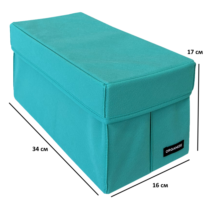 Органайзер для вертикального хранения с крышкой 34x17x16 см S HY-S-kr (Лазурный) Сумы - изображение 4