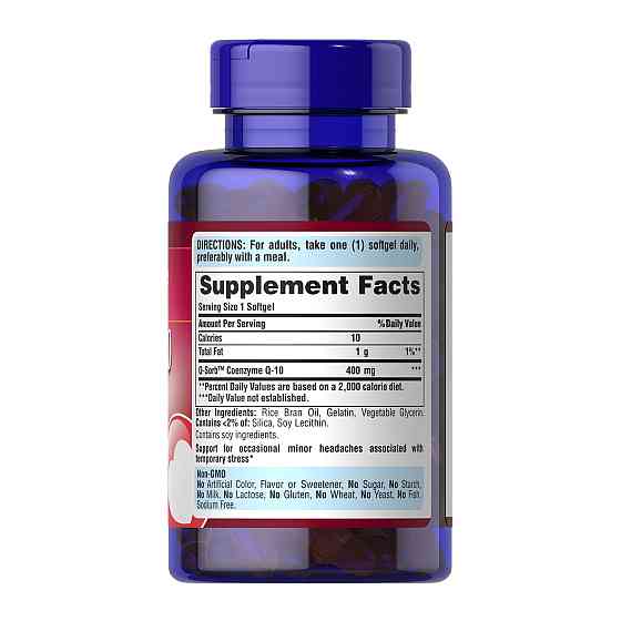 Коензим Q-10 Puritans Pride Q-SORB CO Q-10 400 мг 60 капсул Луцьк