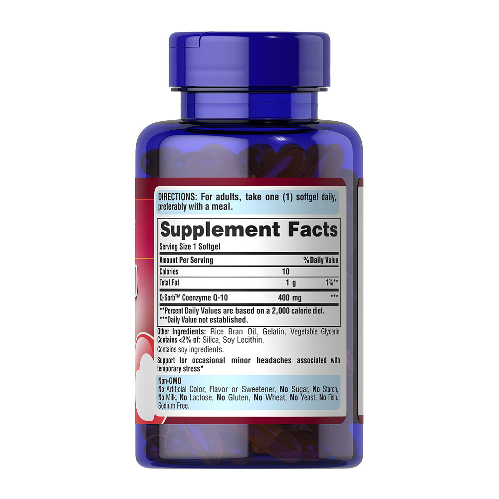 Коензим Q-10 Puritans Pride Q-SORB CO Q-10 400 мг 60 капсул Луцьк - фото 2